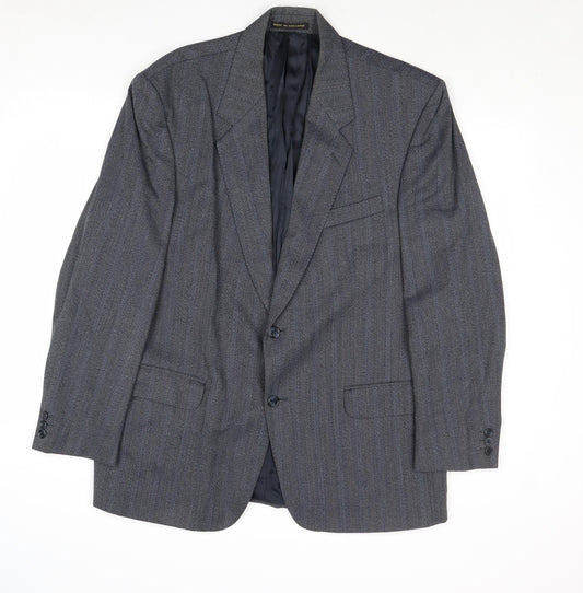 James Barry Mens Blue Striped Wool Jacket Suit Jacket Size 42 Regular