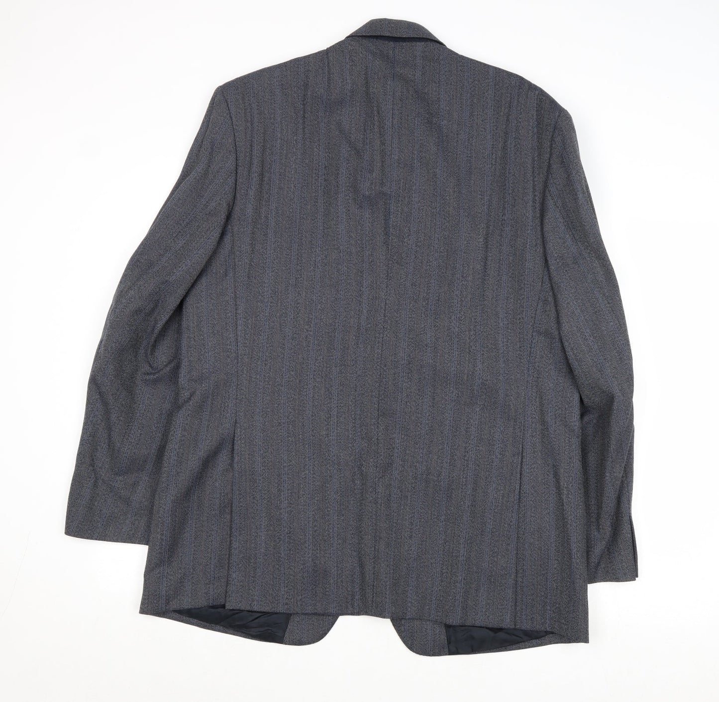 James Barry Mens Blue Striped Wool Jacket Suit Jacket Size 42 Regular