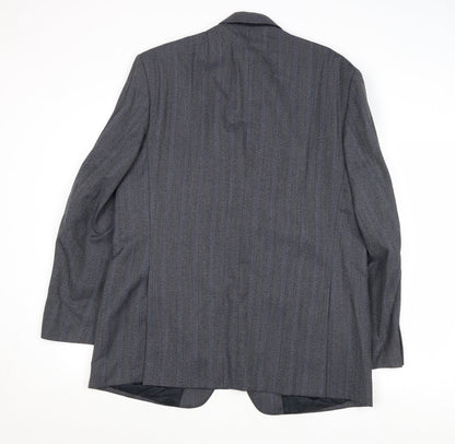 James Barry Mens Blue Striped Wool Jacket Suit Jacket Size 42 Regular