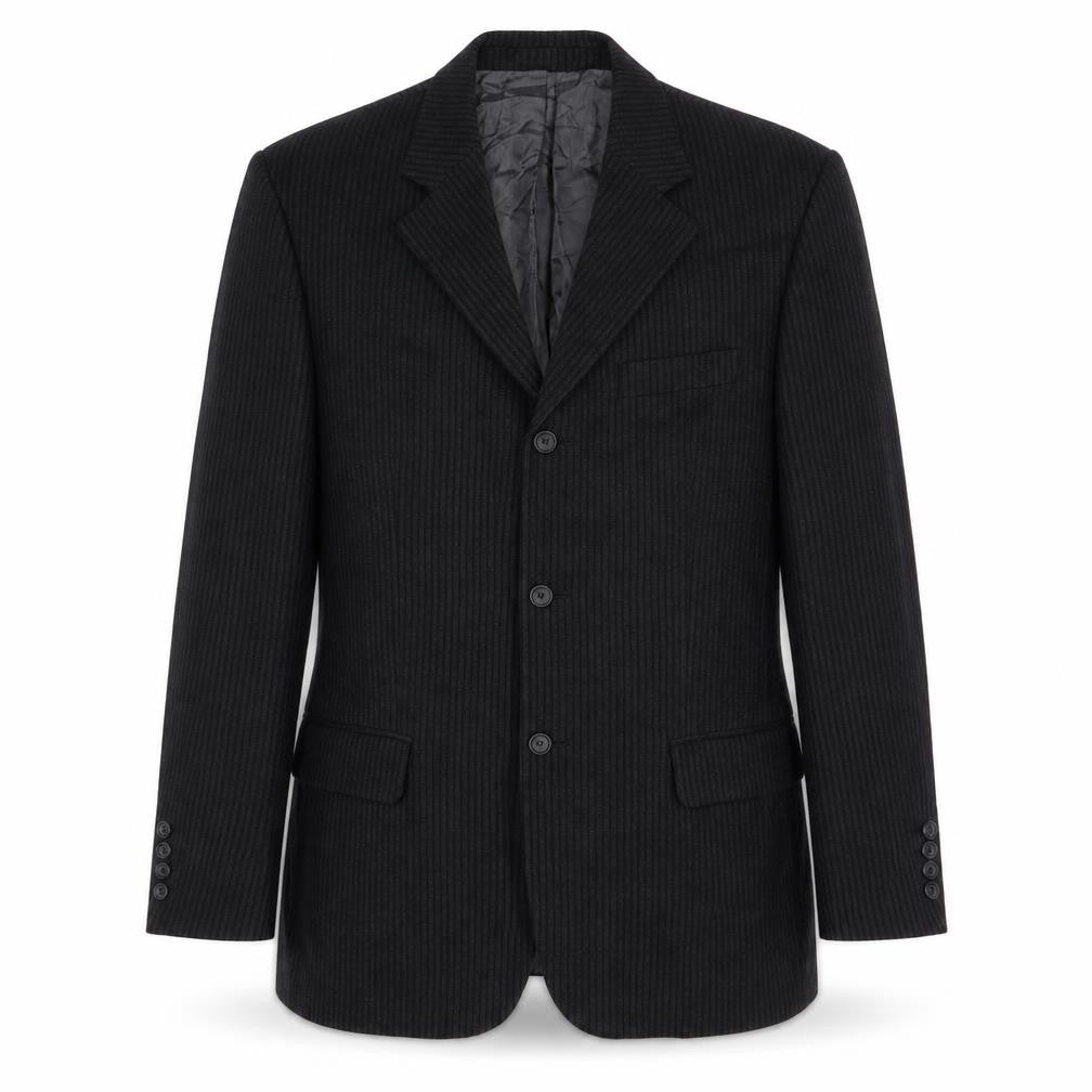 River Island Mens Black Striped Wool Jacket Suit Jacket Size 40 Regular