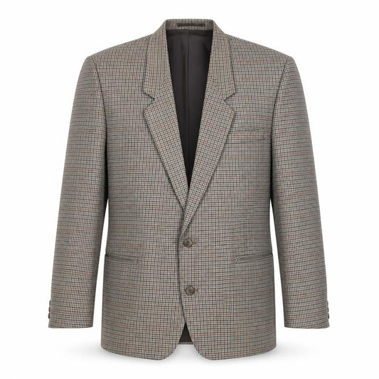 ID Mens Grey Geometric Polyester Jacket Blazer Size 42 Regular