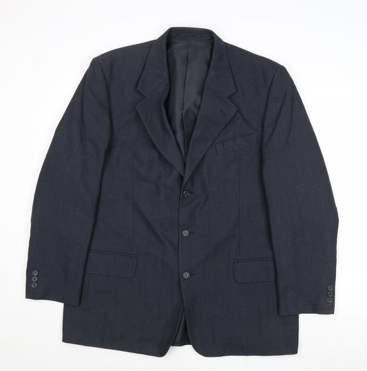 Burton Mens Blue Polyester Jacket Suit Jacket Size 42 Regular