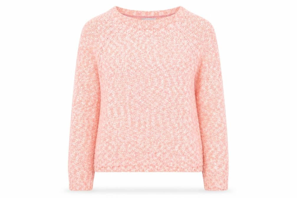 Red Herring Womens Pink Round Neck Acrylic Pullover Jumper Size 16