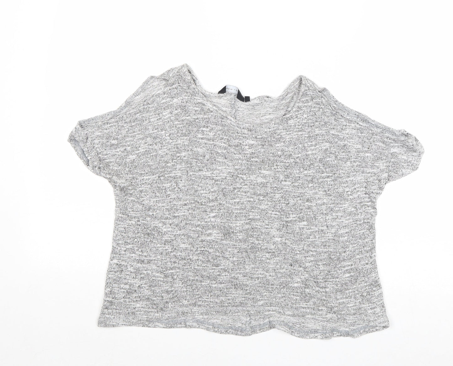 New Look Womens Grey Round Neck Viscose Pullover Jumper Size 8 - Cold Shoulder