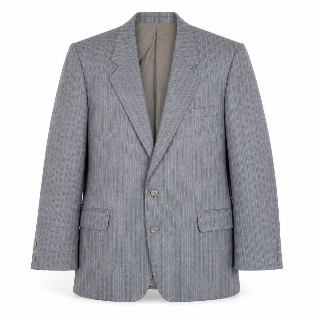Simon Mens Grey Striped Wool Jacket Suit Jacket Size 38 Regular