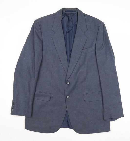 St Michael Mens Blue Wool Jacket Suit Jacket Size 40 Regular