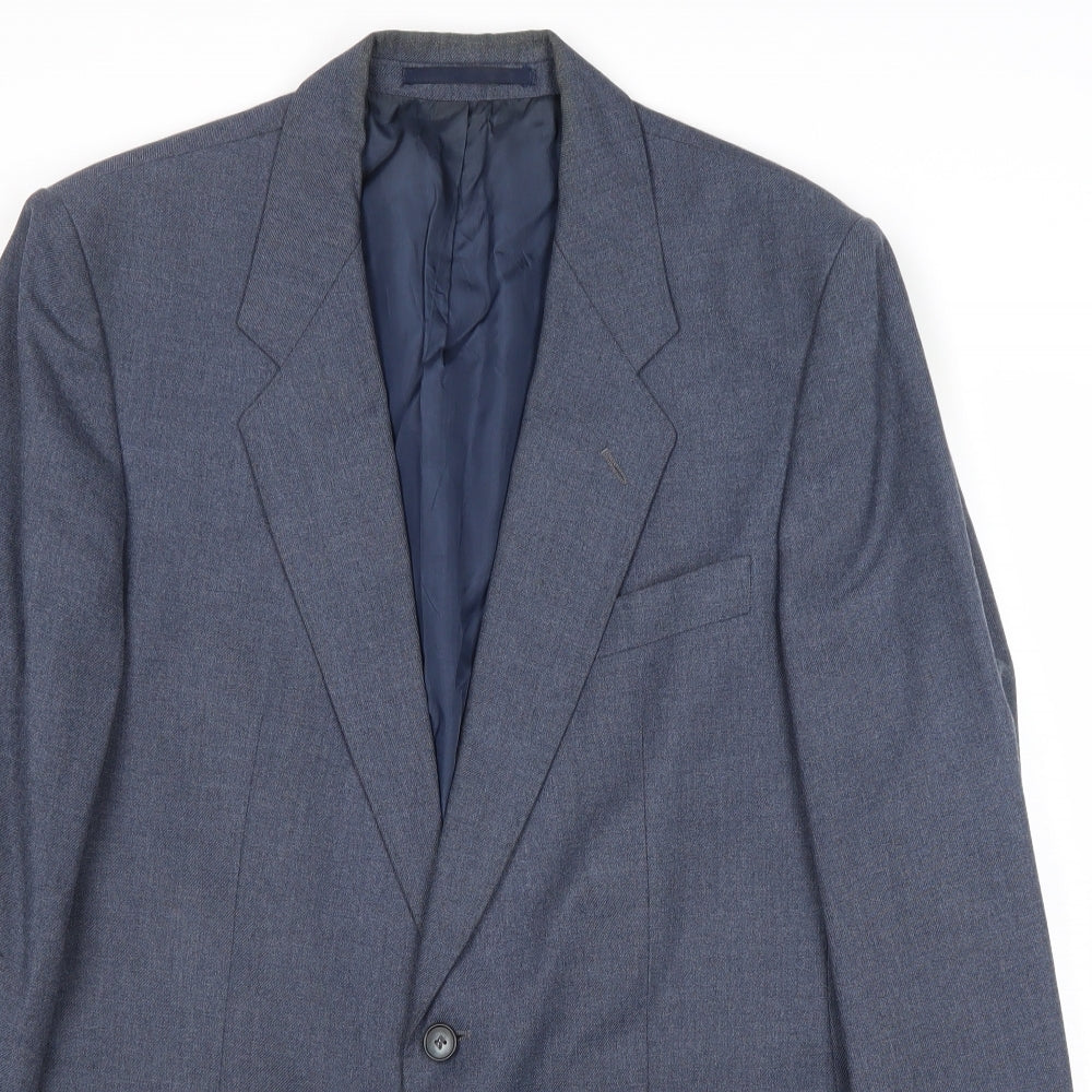 St Michael Mens Blue Wool Jacket Suit Jacket Size 40 Regular