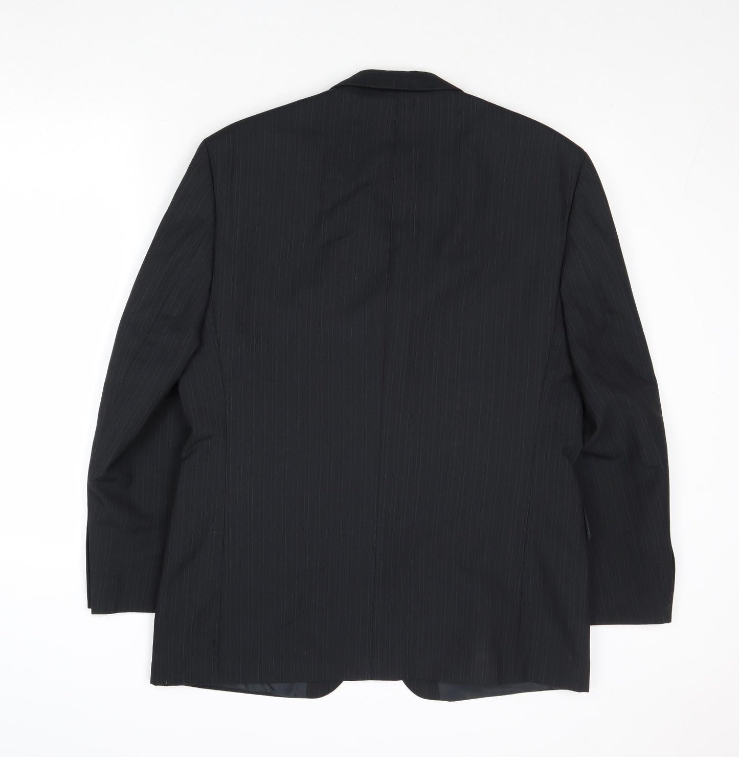 Pinstripe Mens Black Wool Jacket Suit Jacket Size 40 Regular