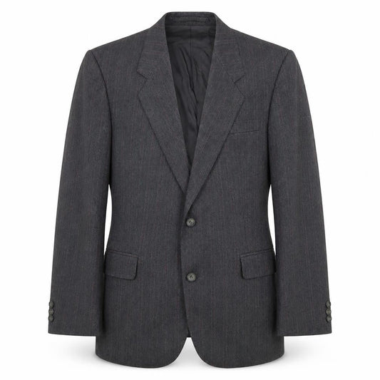 The Label Mens Grey Striped Wool Jacket Suit Jacket Size 38 Regular