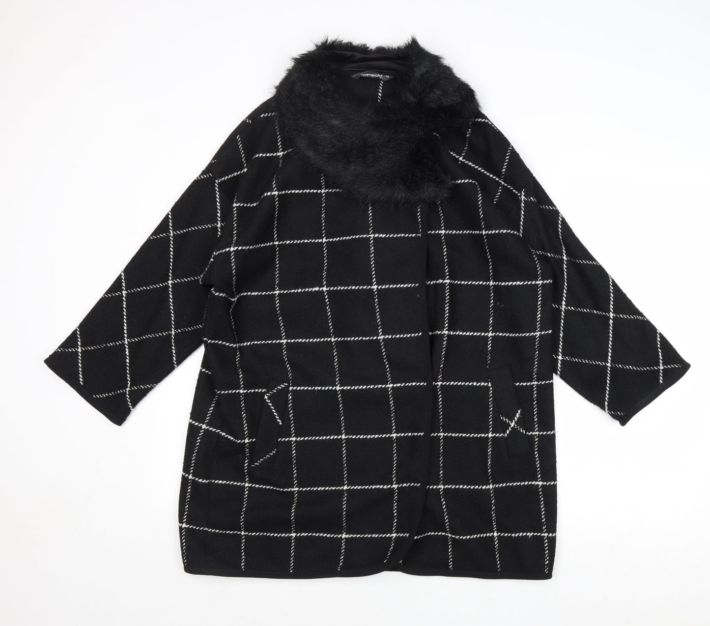 Bonmarché Womens Black Striped Jacket Size 16 Snap