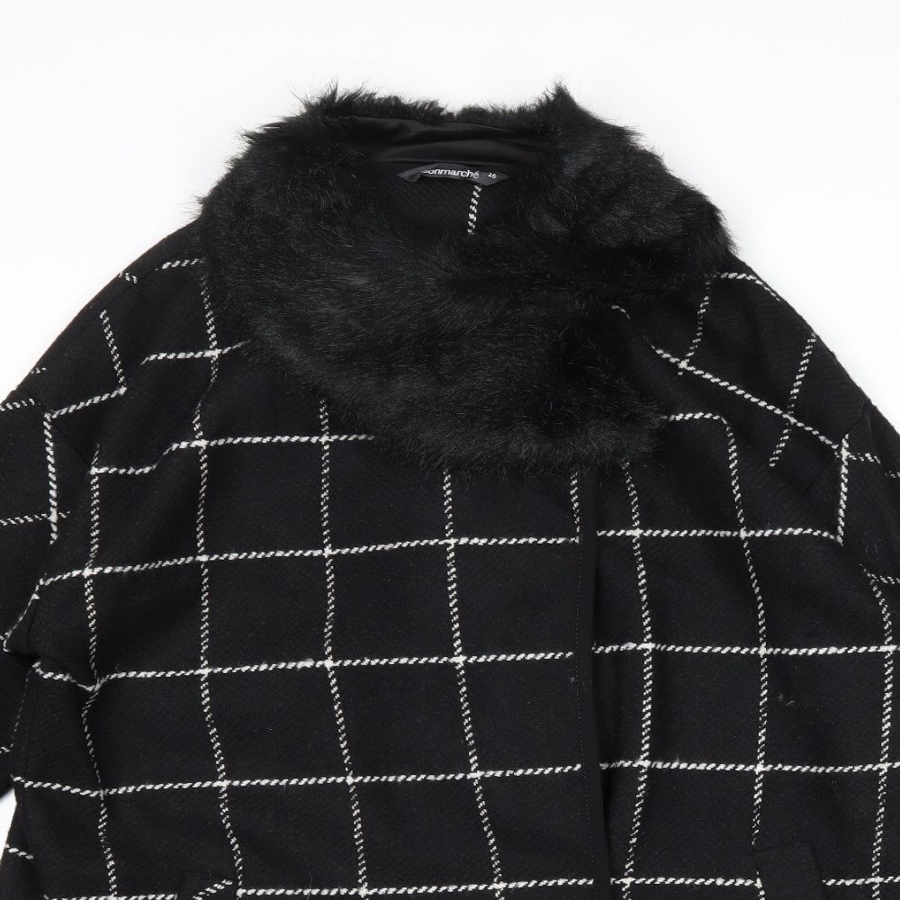 Bonmarché Womens Black Striped Jacket Size 16 Snap