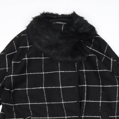Bonmarché Womens Black Striped Jacket Size 16 Snap