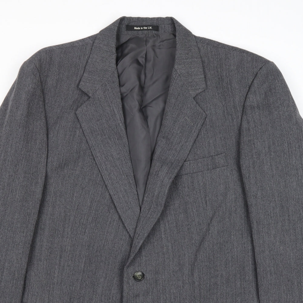 St Michael Mens Grey Polyester Jacket Suit Jacket Size 44 Regular