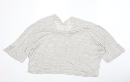Next Womens Grey V-Neck Viscose Pullover Jumper Size L