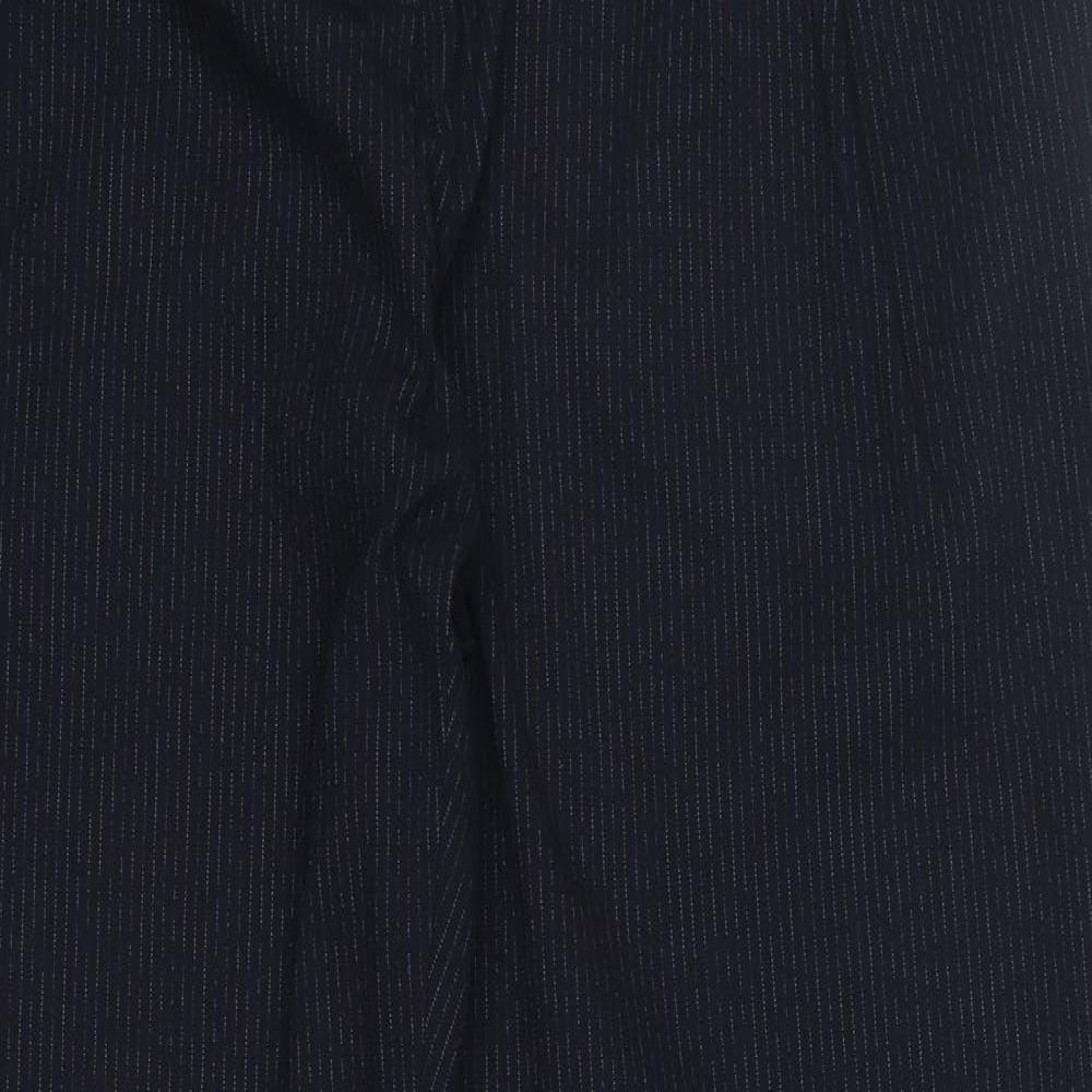 NEXT Womens Blue Striped Polyester Dress Pants Trousers Size 14 Regular Zip