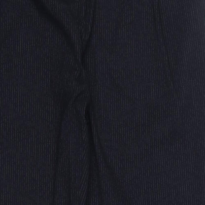 NEXT Womens Blue Striped Polyester Dress Pants Trousers Size 14 Regular Zip