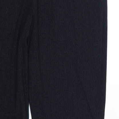 NEXT Womens Blue Striped Polyester Dress Pants Trousers Size 14 Regular Zip