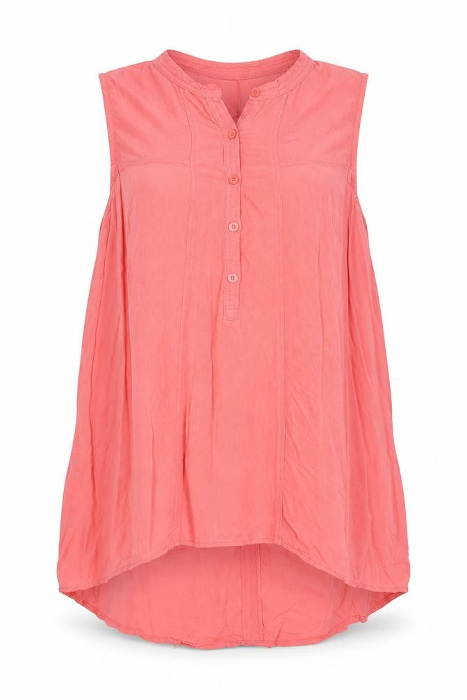 Aeropostal Womens Pink Viscose Basic Button-Up Size S V-Neck