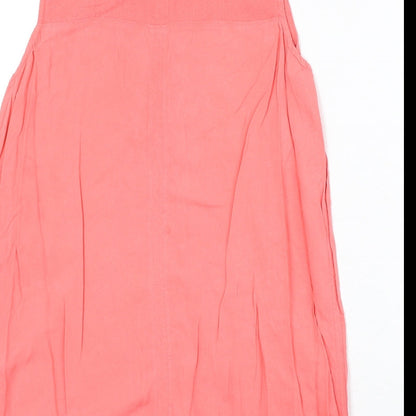 Aeropostal Womens Pink Viscose Basic Button-Up Size S V-Neck