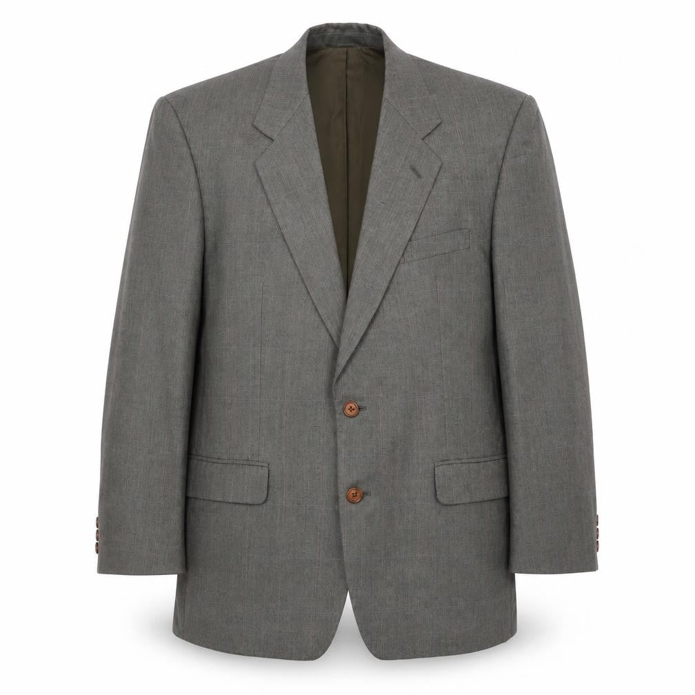 Marks & Spencer Mens Grey Check Polyester Jacket Suit Jacket Size 42 Regular