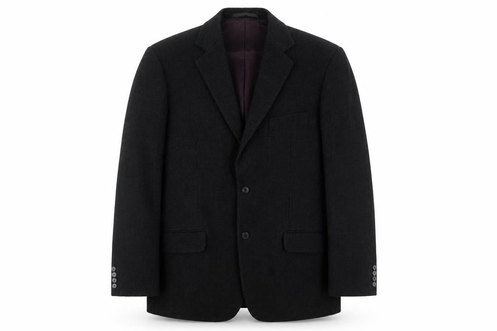 Marks & Spencer Mens Black Striped Cotton Jacket Suit Jacket Size 42 Regular