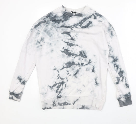 Topshop Womens Ivory Geometric Cotton Pullover Sweatshirt Size XS Pullover