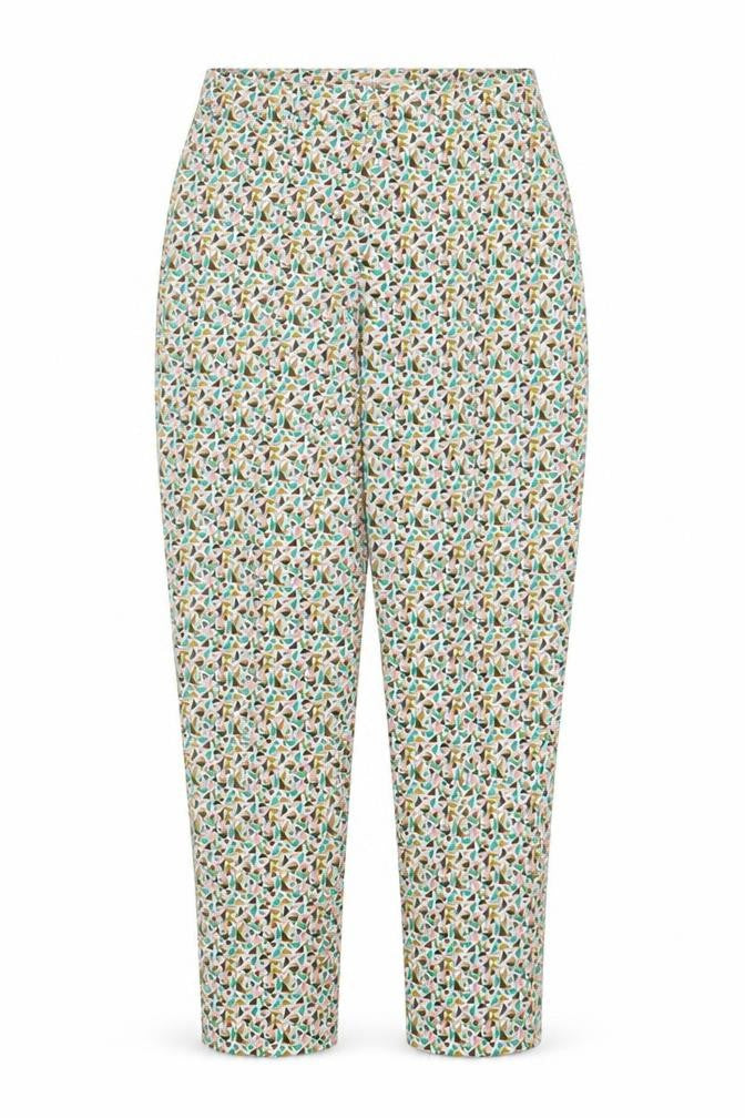 Louche Womens Multicoloured Geometric Polyester Trousers Size 8 Regular Zip
