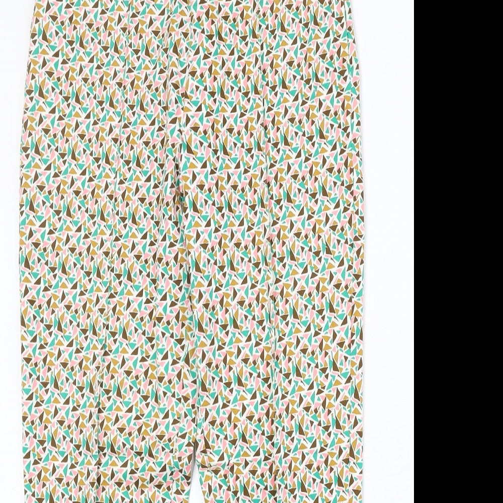 Louche Womens Multicoloured Geometric Polyester Trousers Size 8 Regular Zip