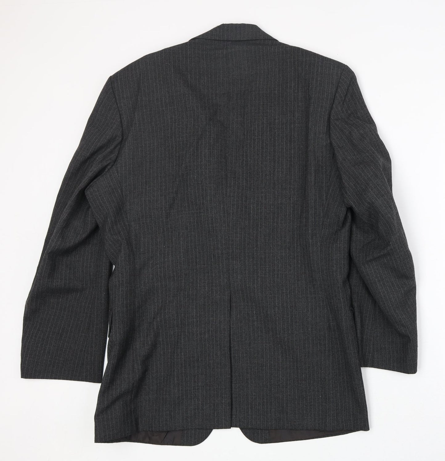 Marks and Spencer Mens Grey Striped Polyester Jacket Suit Jacket Size 38 Regular