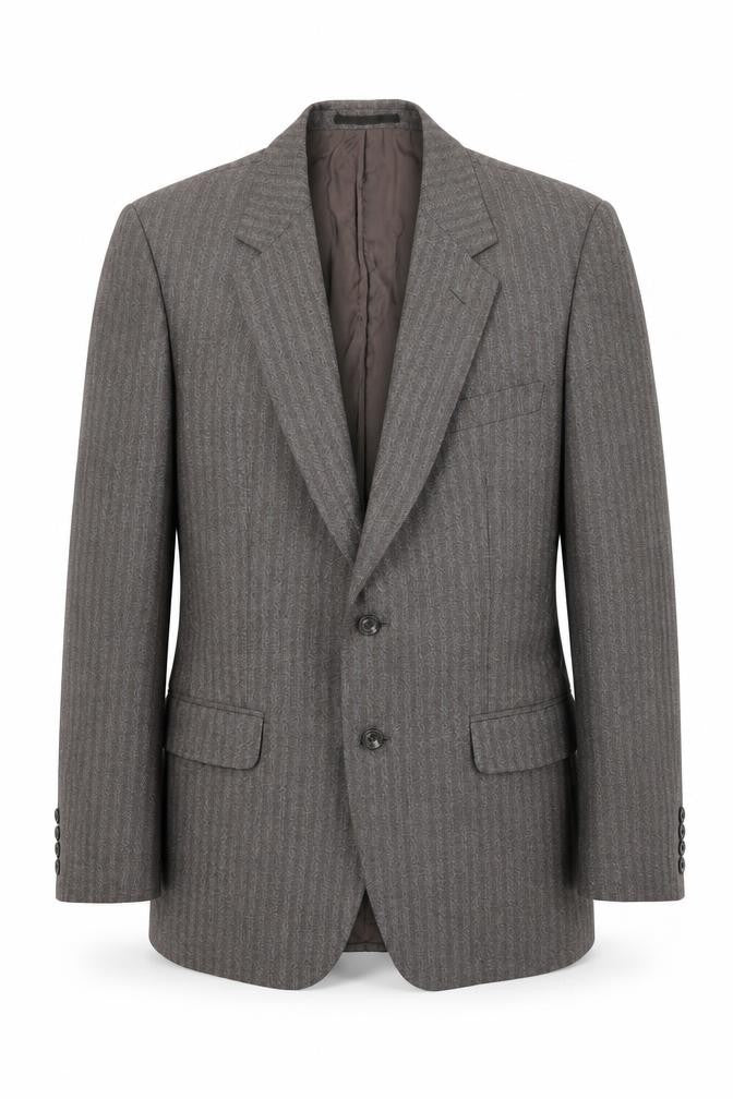 Marks & Spencer Mens Grey Striped Wool Jacket Suit Jacket Size 38 Regular