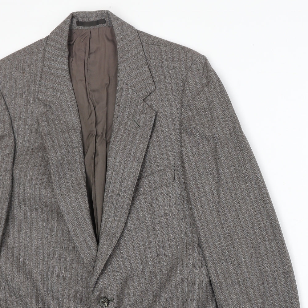 Marks and Spencer Mens Grey Striped Wool Jacket Suit Jacket Size 38 Regular