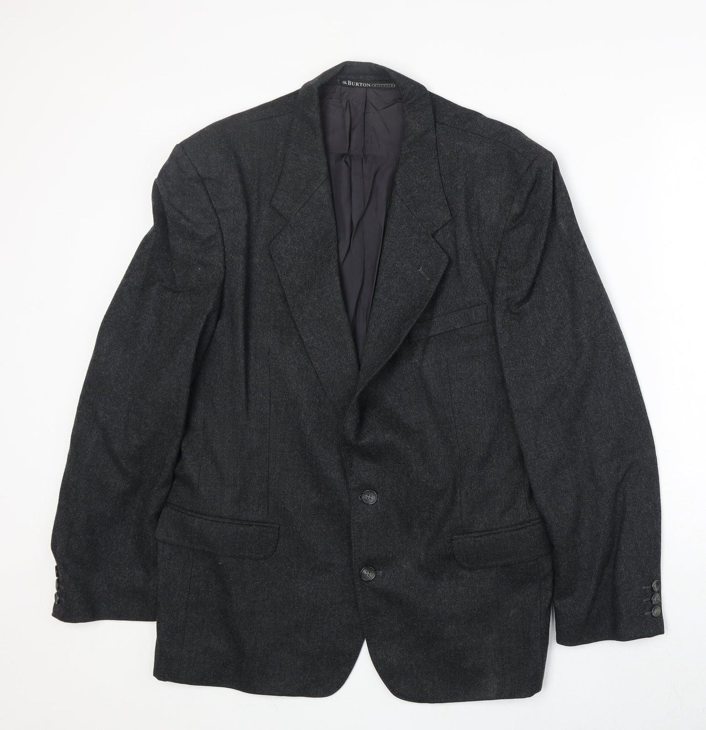 Burton Mens Grey Wool Jacket Suit Jacket Size 40 Regular
