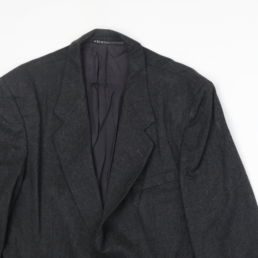 Burton Mens Grey Wool Jacket Suit Jacket Size 40 Regular