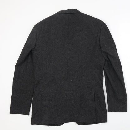 Aspen & Court Mens Grey Wool Jacket Blazer Size 38 Regular