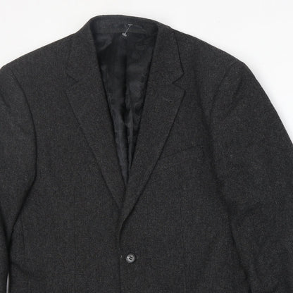 Aspen & Court Mens Grey Wool Jacket Blazer Size 38 Regular
