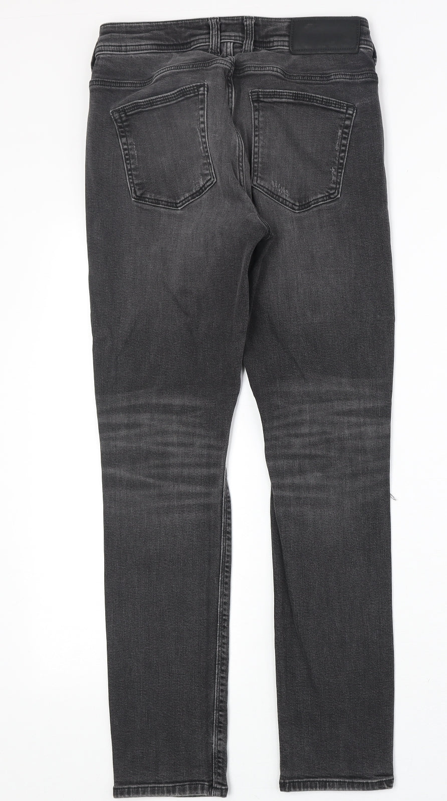 River Island Womens Black Cotton Straight Jeans Size 30 in Regular Zip