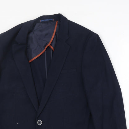 River Island Mens Blue Polyester Jacket Blazer Size 40 Regular