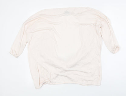 River Island Womens Pink V-Neck Viscose Pullover Jumper Size 12
