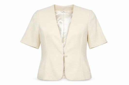 Klass Womens Ivory Polyester Jacket Blazer Size 12