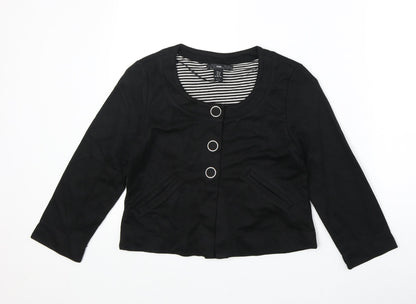H&M Womens Black Jacket Blazer Size XS Button