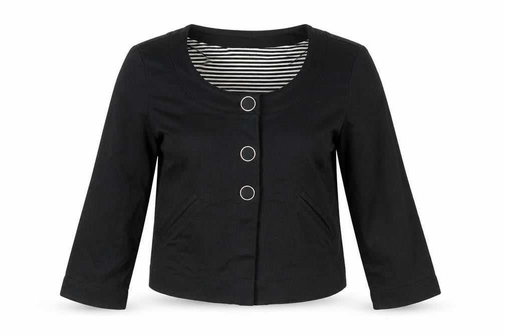 H&M Womens Black Jacket Blazer Size XS Button