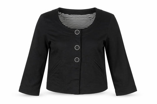 H&M Womens Black Jacket Blazer Size XS Button