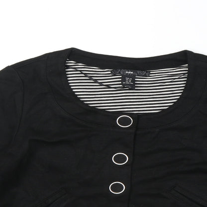 H&M Womens Black Jacket Blazer Size XS Button