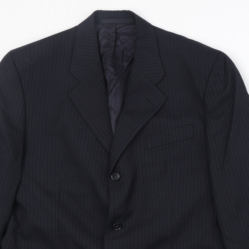 NEXT Mens Blue Striped Wool Jacket Suit Jacket Size 40 Regular