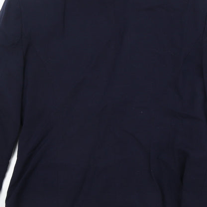 Elliott Lauren Womens Blue Polyester Jacket Blazer Size 8