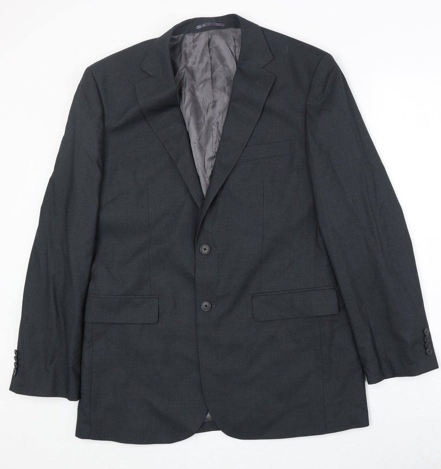 Burton Mens Grey Polyester Jacket Suit Jacket Size 40 Regular