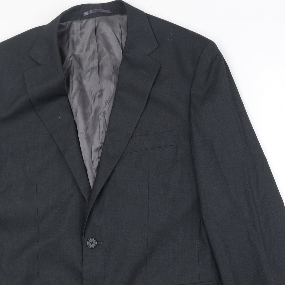 Burton Mens Grey Polyester Jacket Suit Jacket Size 40 Regular