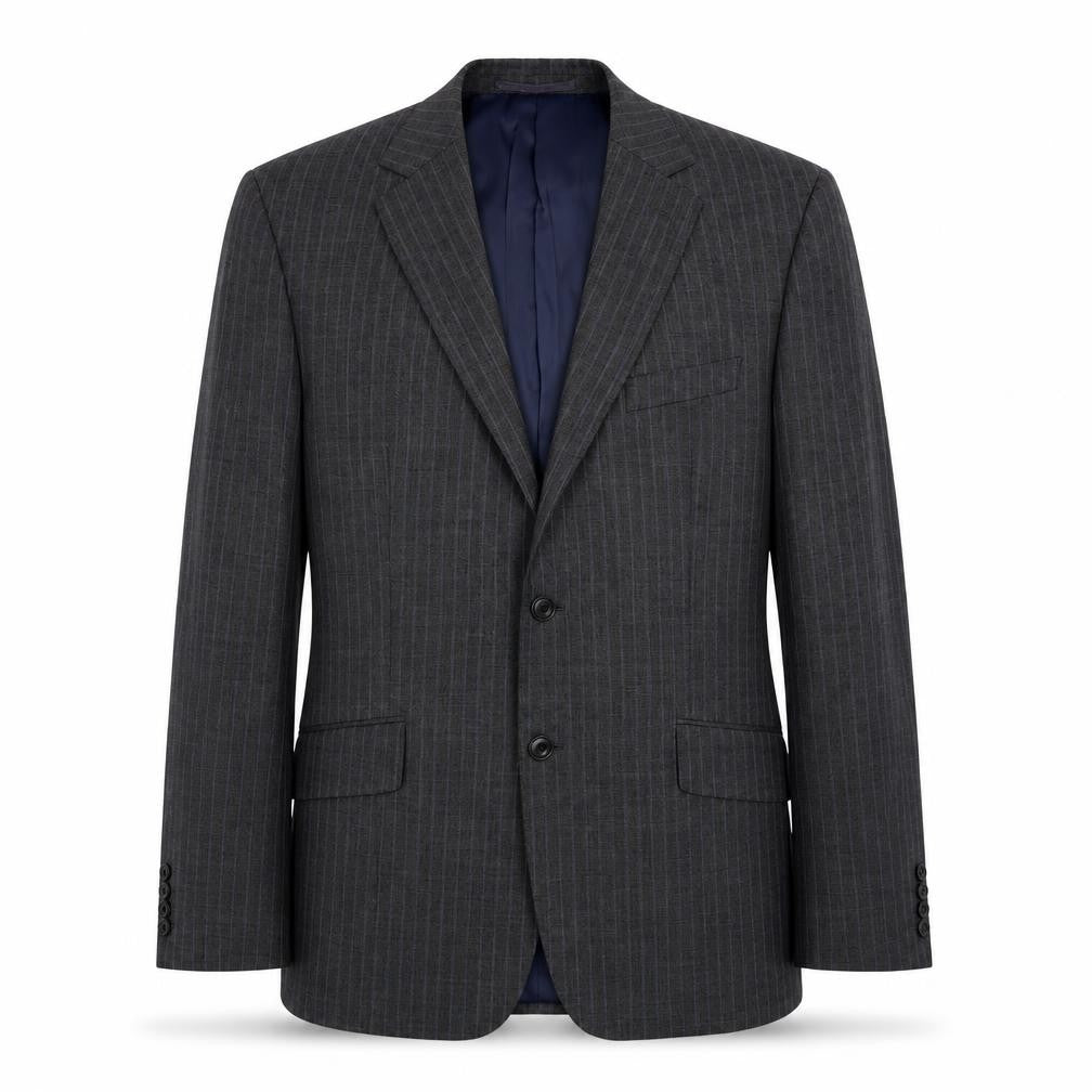 Marks & Spencer Mens Grey Striped Wool Jacket Suit Jacket Size 42 Regular