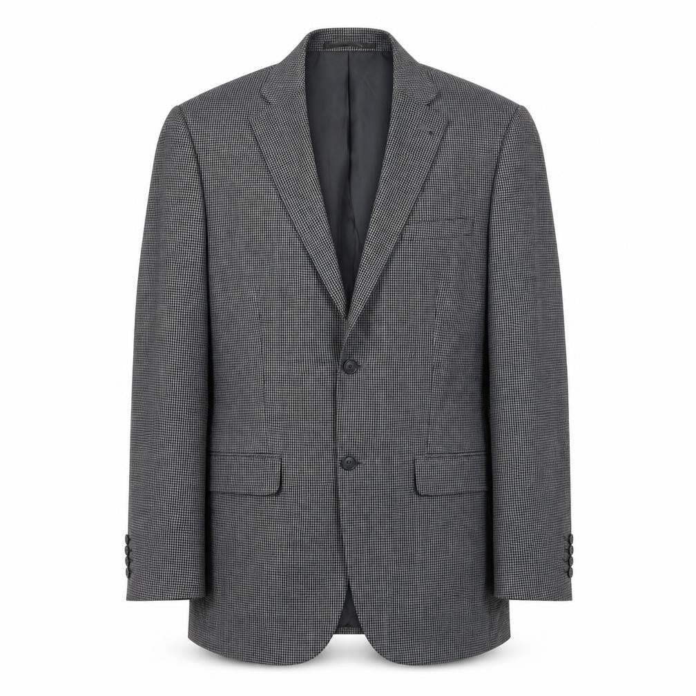 GreenWoods Mens Grey Geometric Polyester Jacket Blazer Size 40 Regular