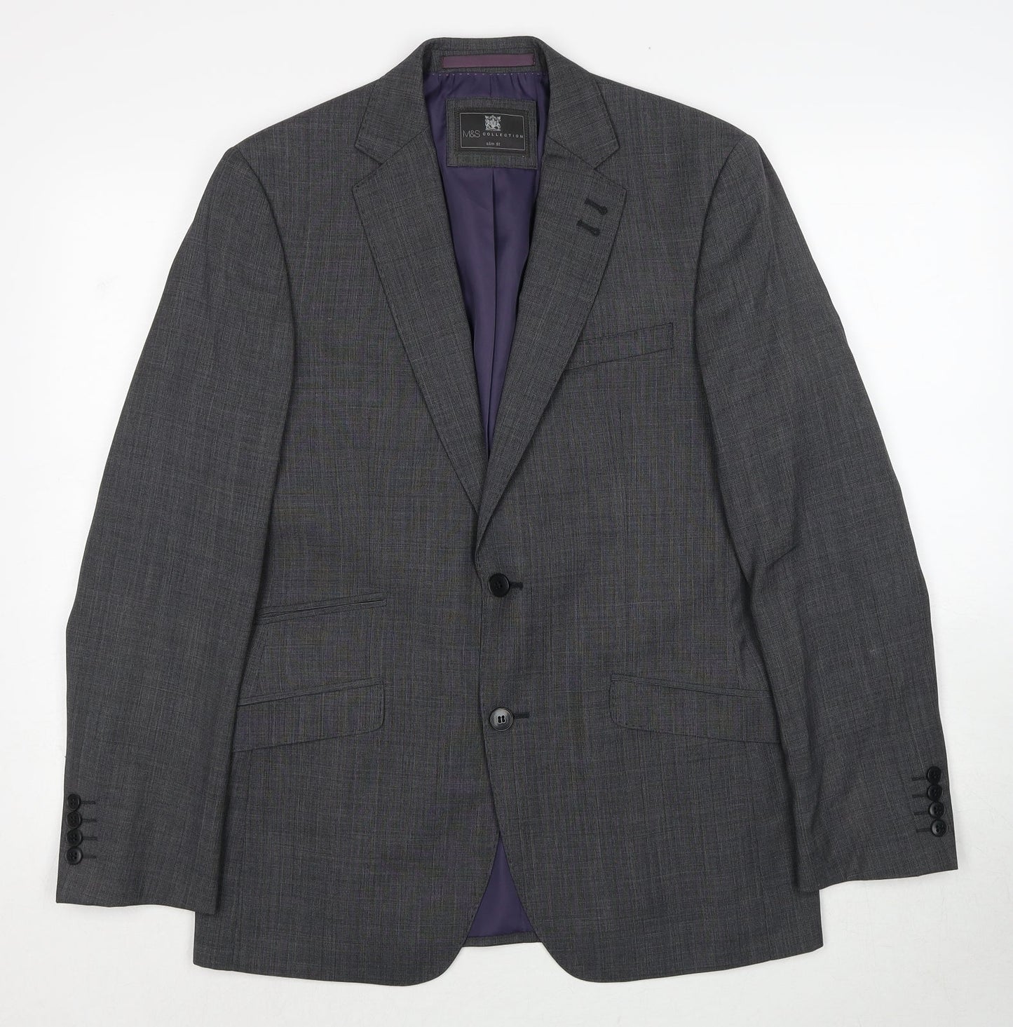 Marks and Spencer Mens Grey Wool Jacket Suit Jacket Size M Regular